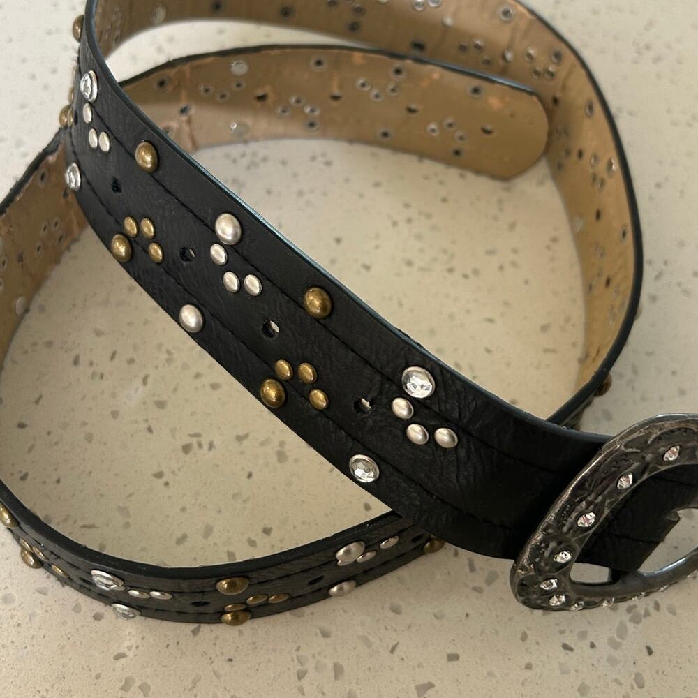 Western Black Bling Belt - Picture 8 of 8